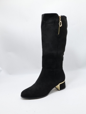 Kozaki damskie ocieplane na obcasie (36-41) K6508-1 BLACK