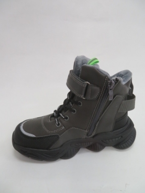 Botki chłopięce ocieplane (32-36) H286 GREY/GREEN