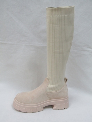 Kozaki damskie na płaskim (36-41) VL195 BEIGE
