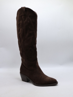 Kozaki damskie na obcasie (36-41) 7688A-1 BROWN