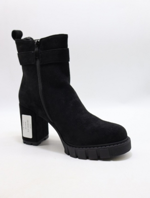 Botki damskie ocieplane na obcasie (36-41) 168-538 BLACK