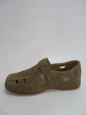 Półbuty męskie -skórzane (40-46) 3847-6 KHAKI