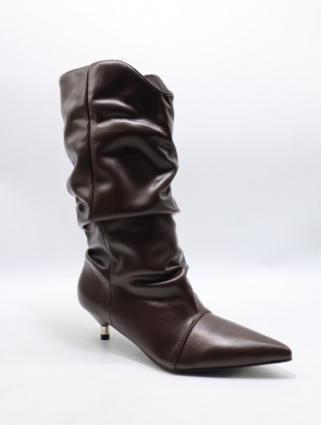 Kozaki damskie na szpilce (36-41) 68361 BROWN