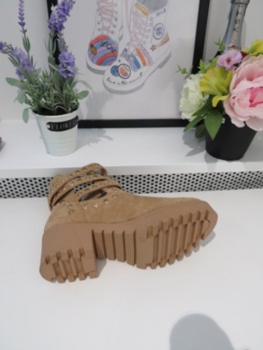 Botki damskie na obcasie (36-41) 8385 BEIGE