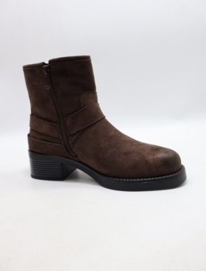 Botki damskie ocieplane na obcasie (36-41) A-917 BROWN