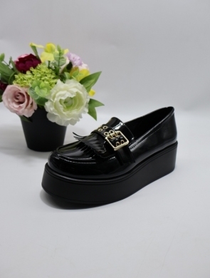 Mokasyny damskie na płaskim (36-41) 68318 BL/PATEN