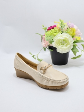 Mokasyny damskie na koturnie (36-41) JS137-3 BEIGE