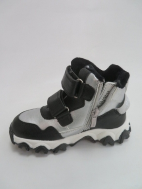 Botki dziewczęce ocieplane (26-31) H267 BLACK/SILVER