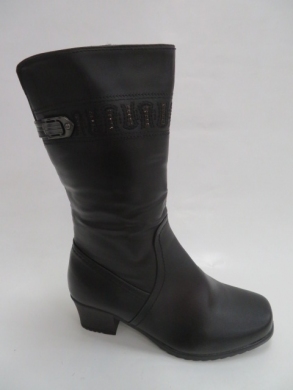 Kozaki damskie ocieplane na obcasie (36-41) 277-10 BLACK