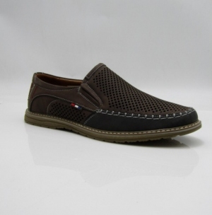 Mokasyny męskie (40-46) 2316-6 BLACK/BROWN