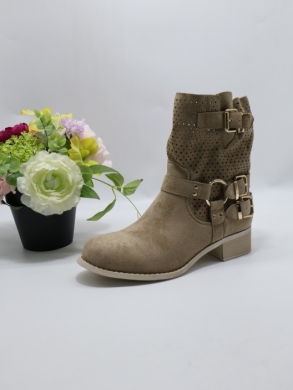 Botki damskie na obcasie (36-41) 9636A KHAKI