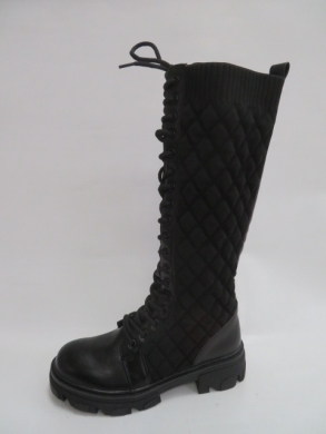Kozaki damskie jesienne na płaskim (36-41) 8393-PG BLACK