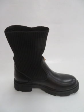 Kozaki damskie jesienne na płaskim (36-41) 6322-1 BLACK