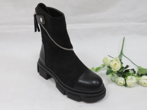 Botki damskie ocieplane na koturnie (36-41) NC1291 BLACK
