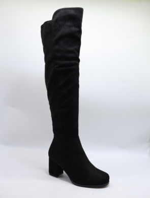 Kozaki damskie ocieplane na obcasie (36-41) LH71 BLACK