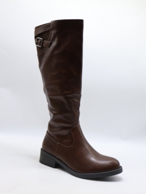 Kozaki damskie ocieplane na płaskim (36-41) H8-569A BROWN