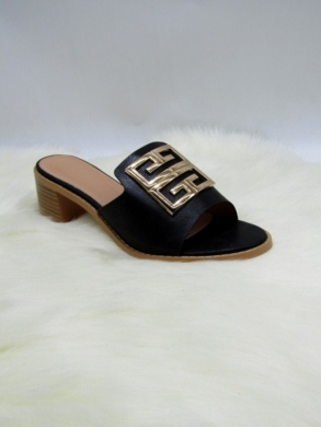 Klapki damskie na obcasie (36-41) 89222A BLACK