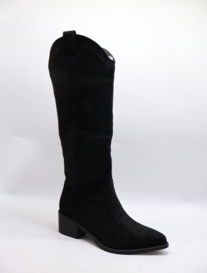 Kozaki damskie na obcasie (36-41) 8637 BLACK