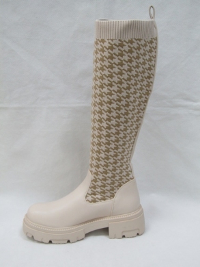 Kozaki damskie na płaskim (36-41) NS281 BEIGE