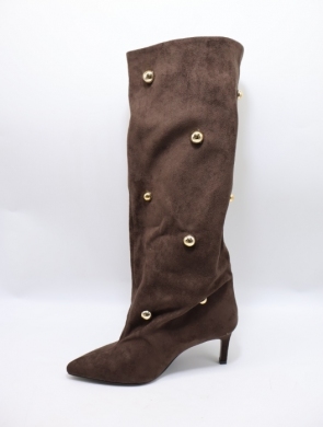 Kozaki damskie na szpilce (36-41) LA3125 BROWN