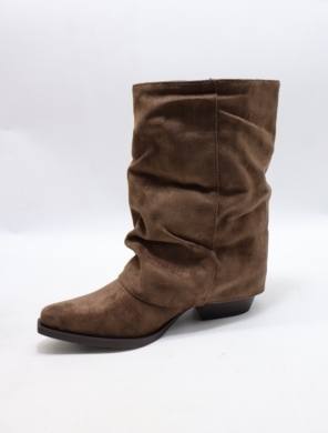 Kozaki damskie ocieplane na obcasie (36-41) K6588 BROWN