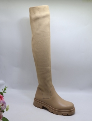 Kozaki damskie na płaskim (36-41) RQ430 BEIGE