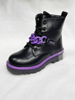 Trapery dziewcęce ocieplane (27-32) A134 BLACK/PURPLE