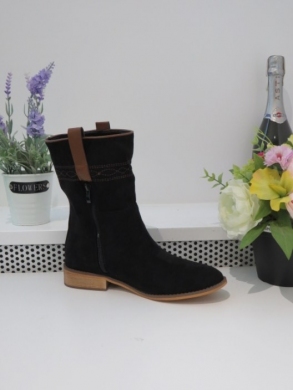 Kozaki damskie na płaskim (36-41) 9563 BLACK