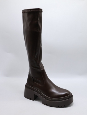Kozaki damskie na obcasie (36-41) 9671A BROWN
