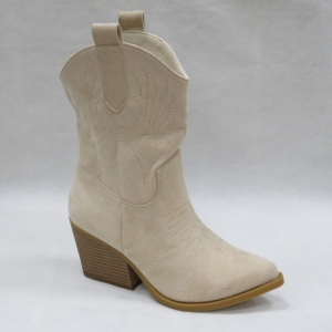 Botki damskie jesienne na obcasie (36-41) 8559A BEIGE
