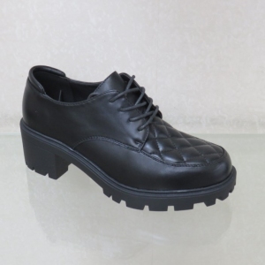 Półbuty damskie na obcasie (36-41) C21-87913 BLACK