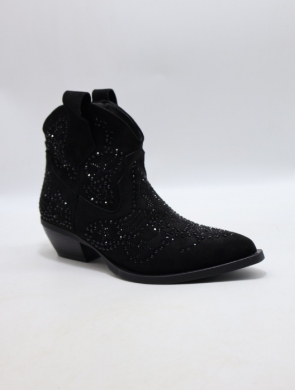 Botki damskie na obcasie (36-41) 7663A BLACK