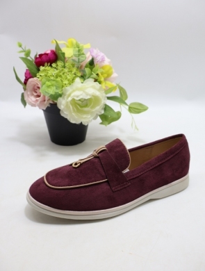 Mokasyny damskie na płaskim (36-41) O-283 WINE