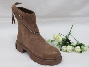 Botki damskie ocieplane na koturnie (36-41) NC1291 KHAKI
