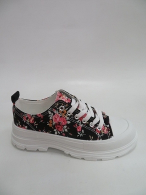 Trampki Damskie na koturnie (36-41) G17 BLACK/FLOWER