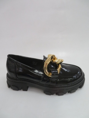 Mokasyny damskie na koturnie (36-41) G359 BLACK