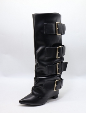 Kozaki damskie na obcasie (36-41) 7677A BLACK
