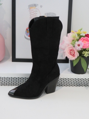 Kozaki damskie na obcasie (36-41) 9352 BLACK