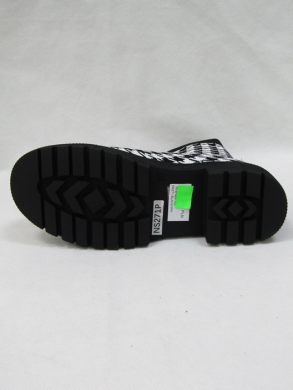 Kozaki damskie na płaskim (36-41) NS271 BLACK/WH