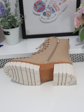 Botki damskie na obcasie (36-41) 9707 BEIGE/ROMA