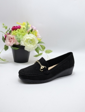Mokasyny damskie na koturnie (36-41) JS118-1 BLACK