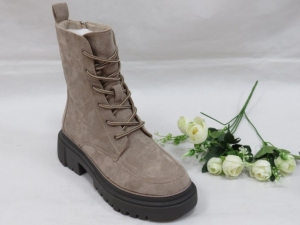 Botki damskie ocieplane na koturnie (36-41) JJ11 KHAKI