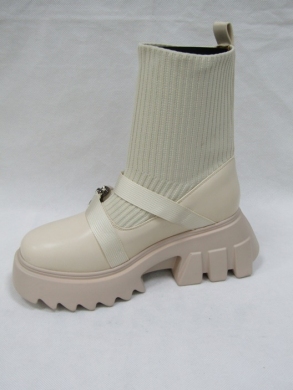 Kozaki damskie na płaskim (36-41) JJ38 BEIGE