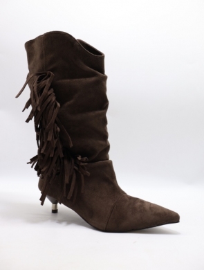 Kozaki damskie na szpilce (36-41) 68360 BROWN