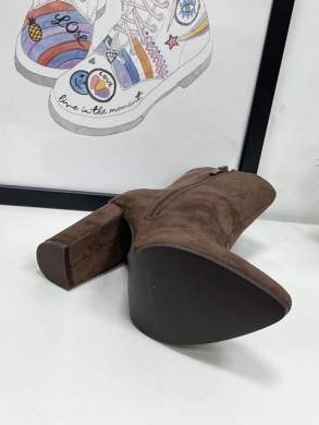 Botki damskie na obcasie (36-41) E5133-6 BROWN