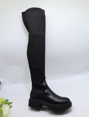 Kozaki damskie na płaskim (36-41) D-112 BLACK