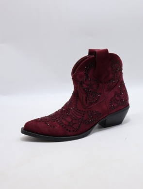 Botki damskie na obcasie (36-41) 7663A WINE