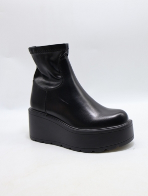 Botki damskie na koturnie (36-41) 9256 BLACK