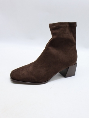 Botki damskie na obcasie (36-41) 9569A-1 BROWN