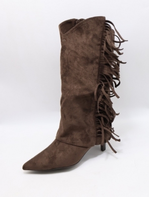 Kozaki damskie na szpilce (36-41) 1133 BROWN